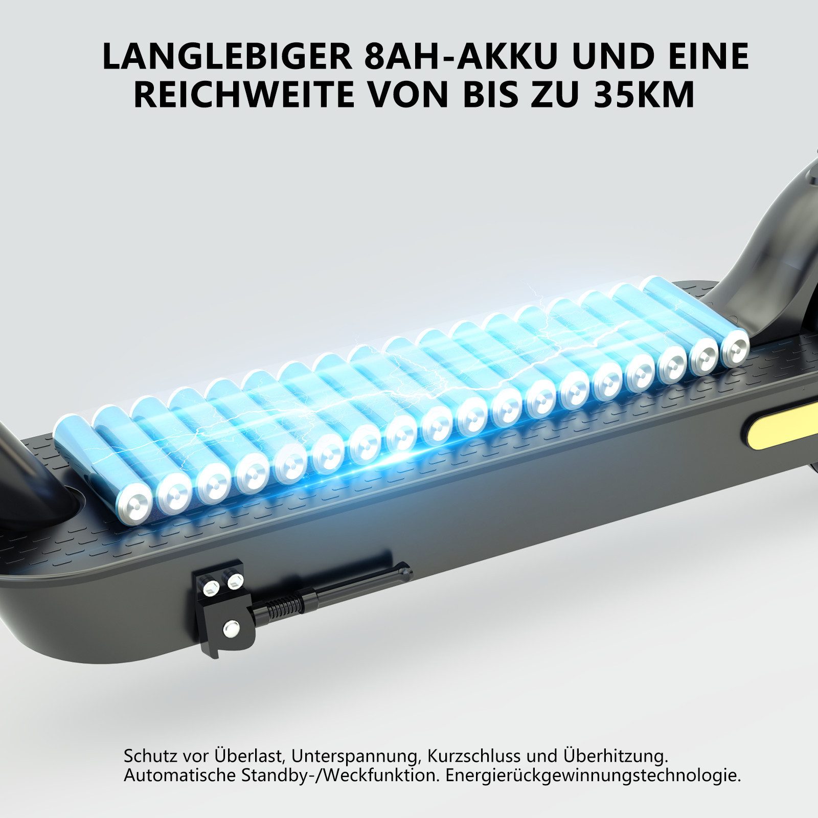 RAOO MIN E-Scooter V10 mit ABE-20km/h-500W Spitzenleistung -36V 8/12Ah-IP54-45KM max., 350 W – Bild 4 von 5