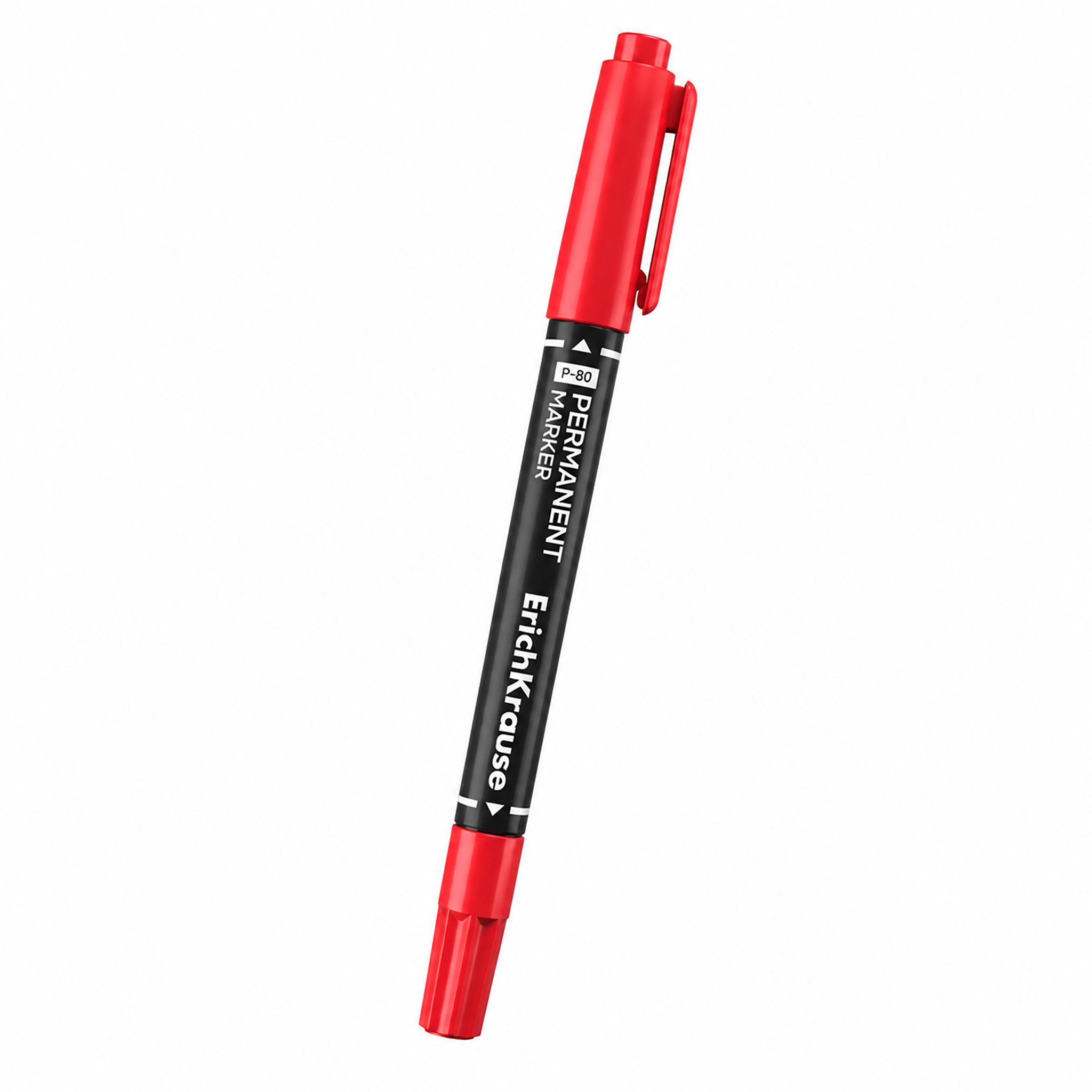 Erich Krause Marker, Permanent Marker P-80 doppelseitig wasserfest 0,4-1,5mm Rot 1 Stück