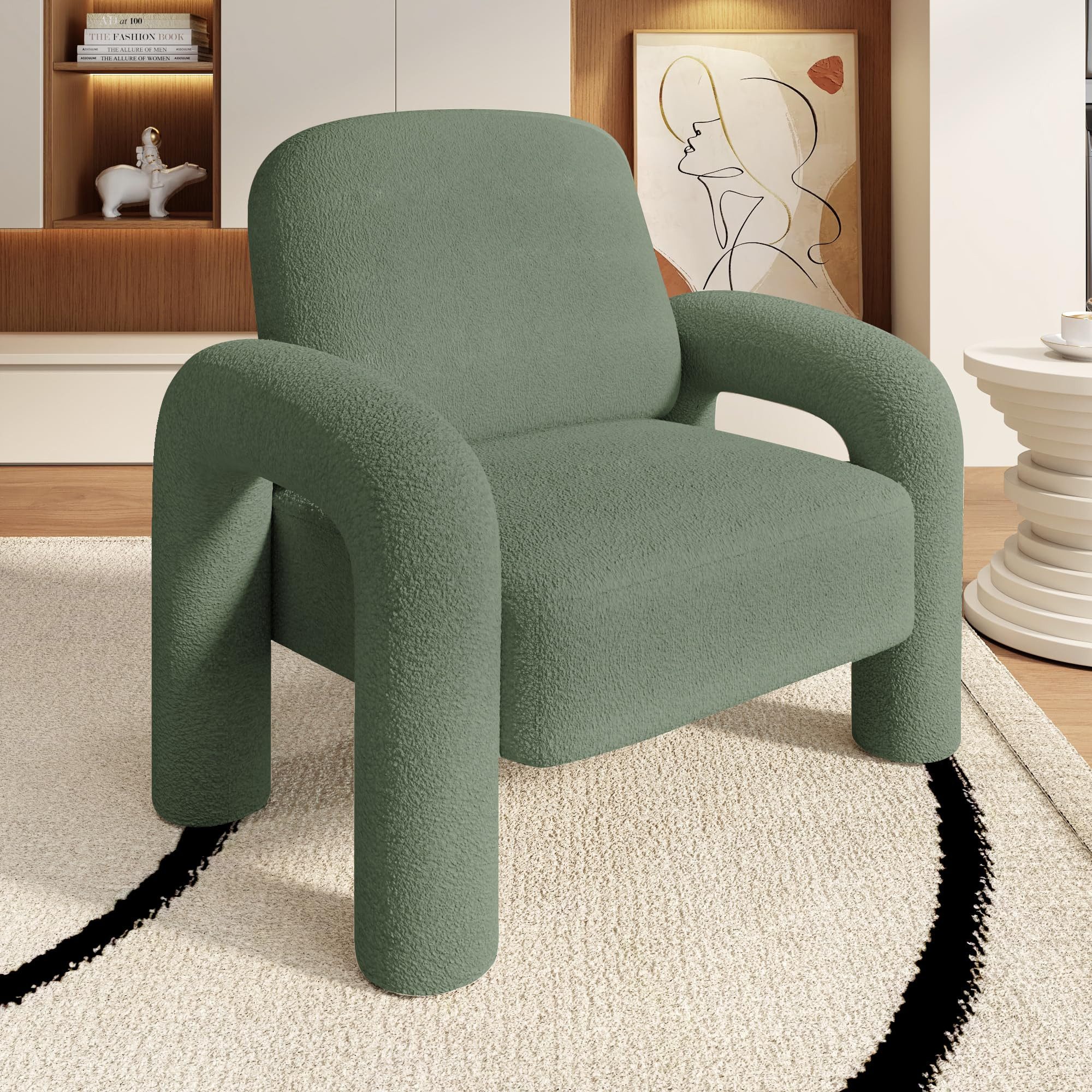 SEYNAR Sessel Moderner Sherpa-Akzent-Sessel, Teddy-Polsterarm-Sofa (1-St), Gemütlicher flauschiger Lesesessel für Wohnzimmer, Schlafzimmer, Ecke