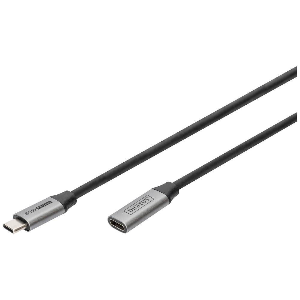 Digitus USB-C® Verlängerungskabel, USB3 Gen.1, 5 Gbit, PD 60W, 1m USB-Kabel, Flexibel, Geschirmt, mit USB