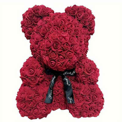 Kunstblumenstrauß Rosenbär Teddybär Rosen Valentinstagsgeschenk, Deggelbam