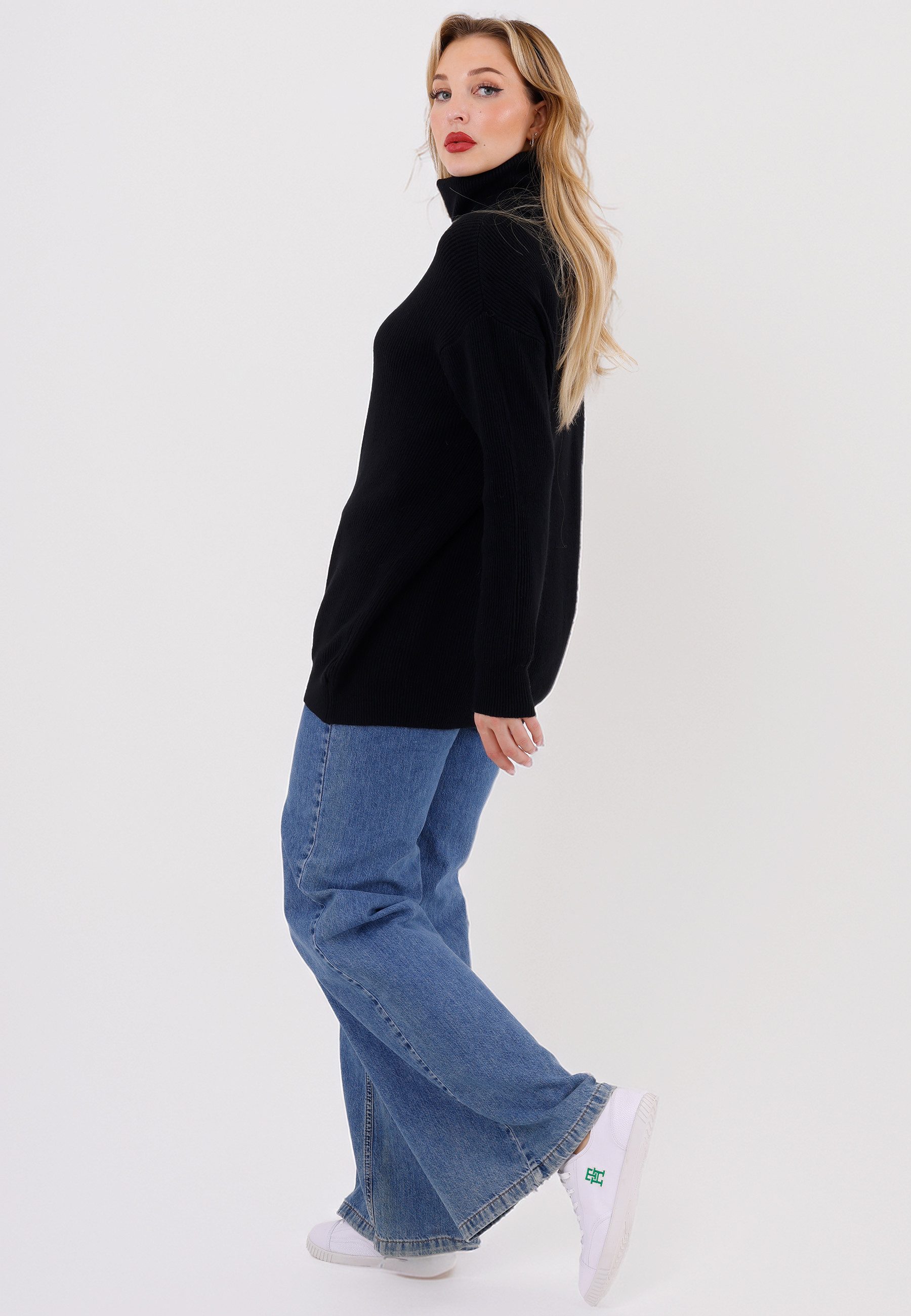 YC Fashion & Style Rollkragenpullover Basic Pullover aus Feinstrick – One Size (34–40) (1-tlg) in Unifarbe