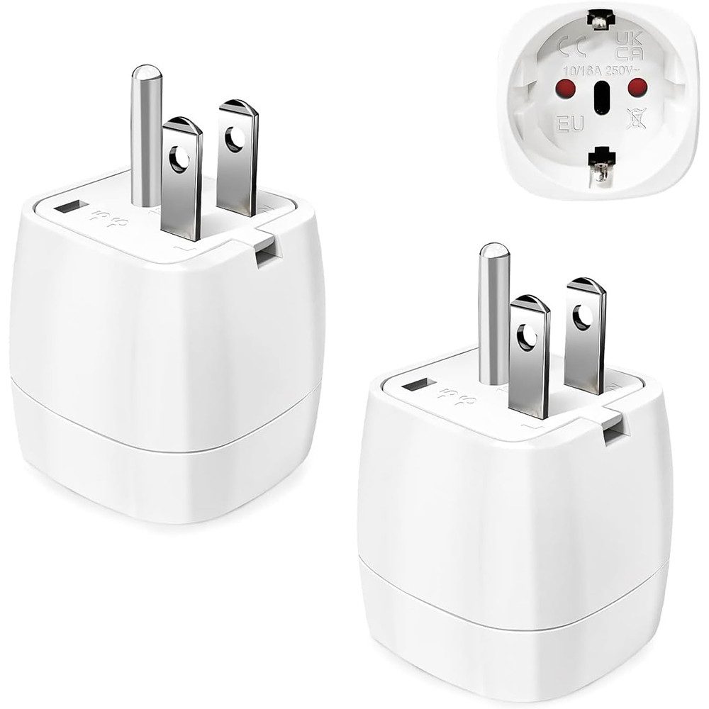 TUWENA 2 Stück Reiseadapter, UK USA Adapter Steckdose Deutschland Plug Reiseadapter, Steckdosenadapter für EU zu USA/England/Irland/Kanada/Mexiko/Dubai