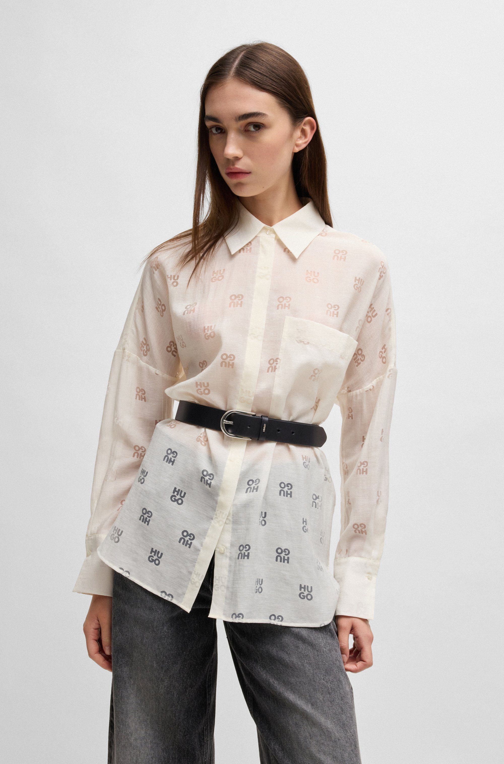 HUGO Ledergürtel Zoey-S Sz35 Ovaler Verschluss, Markenlogo aus Metall günstig online kaufen