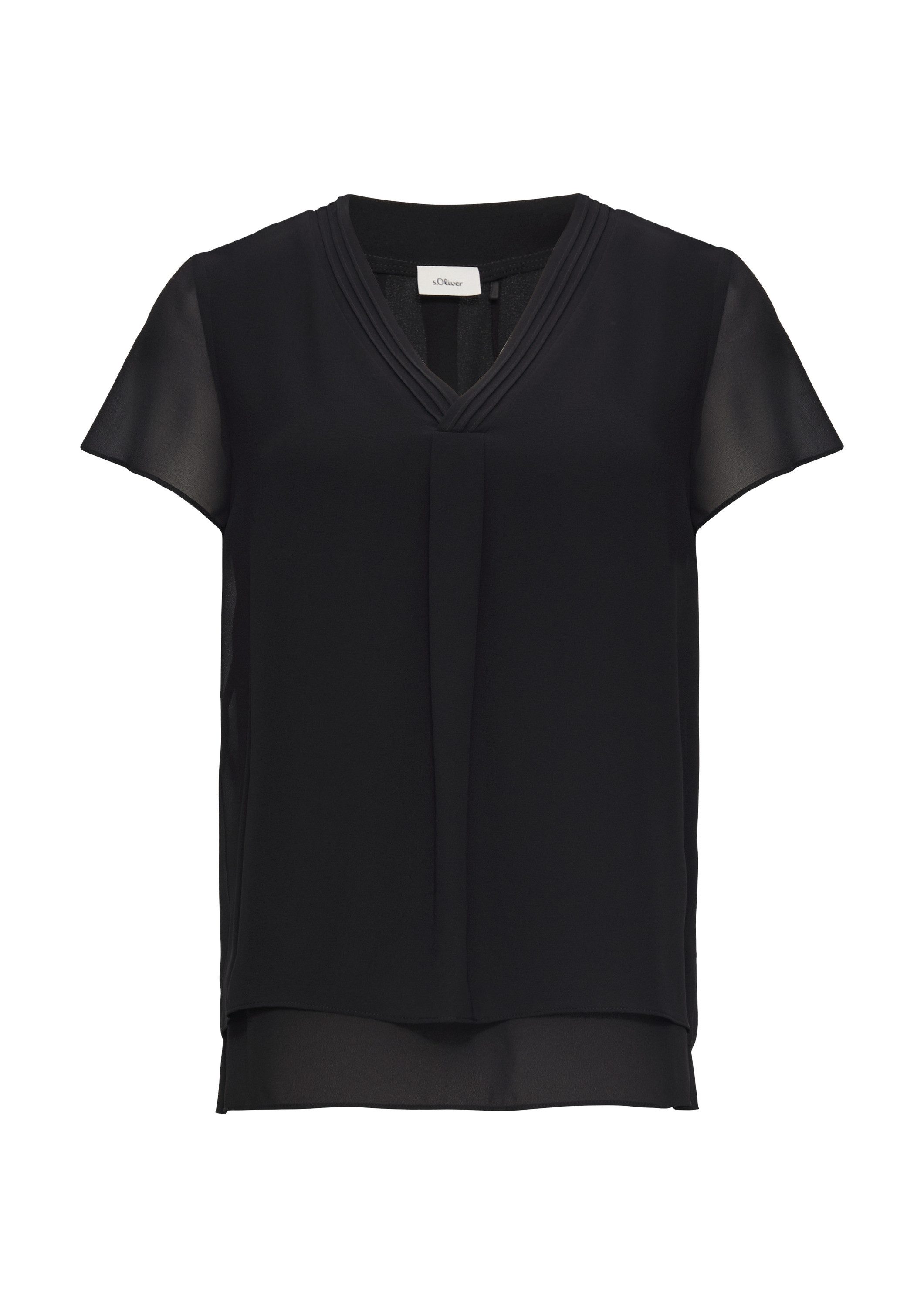 s.Oliver Kurzarmbluse Bluse Layering-Bluse aus Chiffon günstig online kaufen