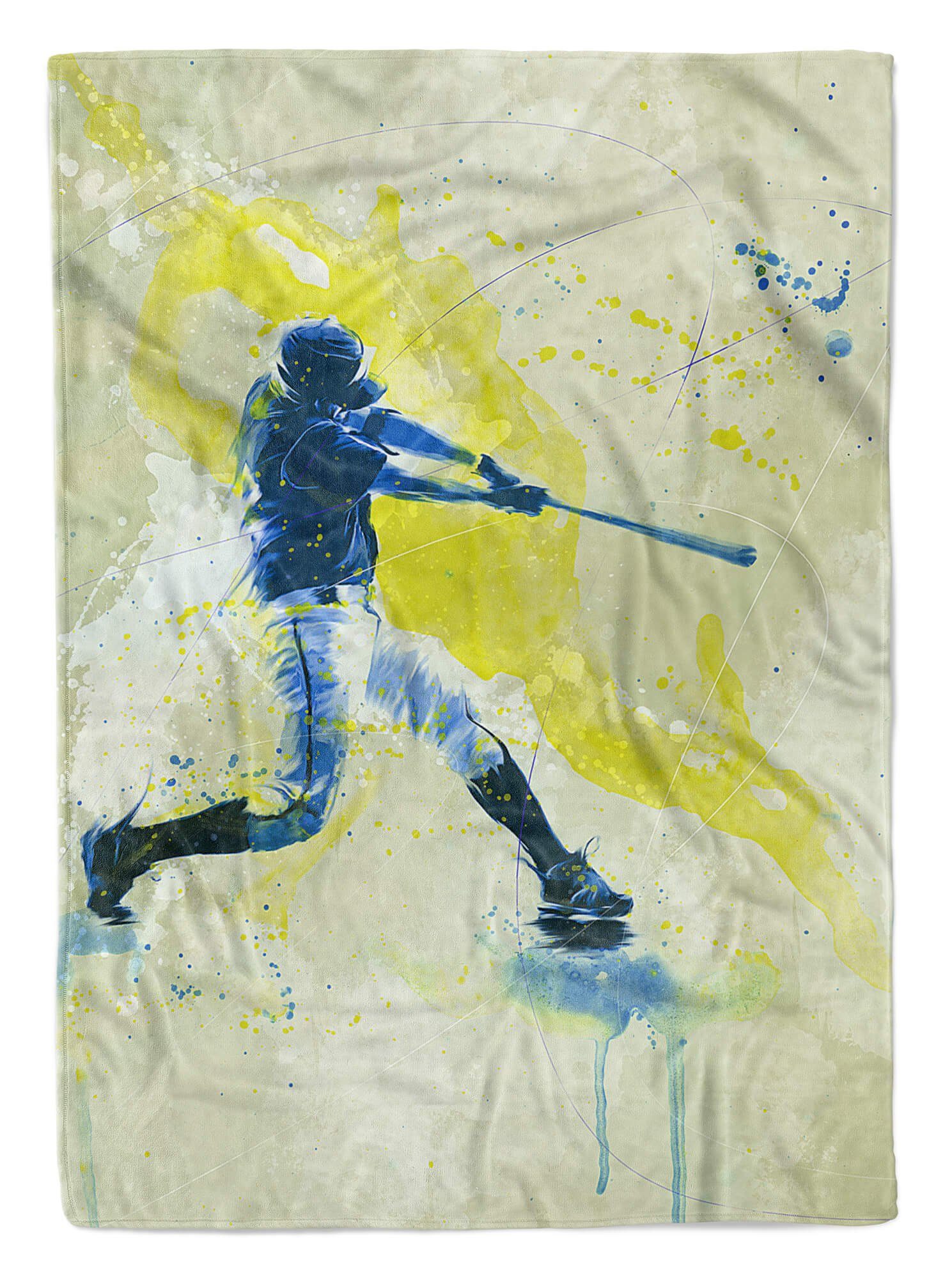 Strandhandtuch Saunatuch Handtuch Sport Baseball III (1-St), Sinus SplashArt Handtuch Spo, Art Kunstvoll Baumwolle-Polyester-Mix Handtücher Kuscheldecke