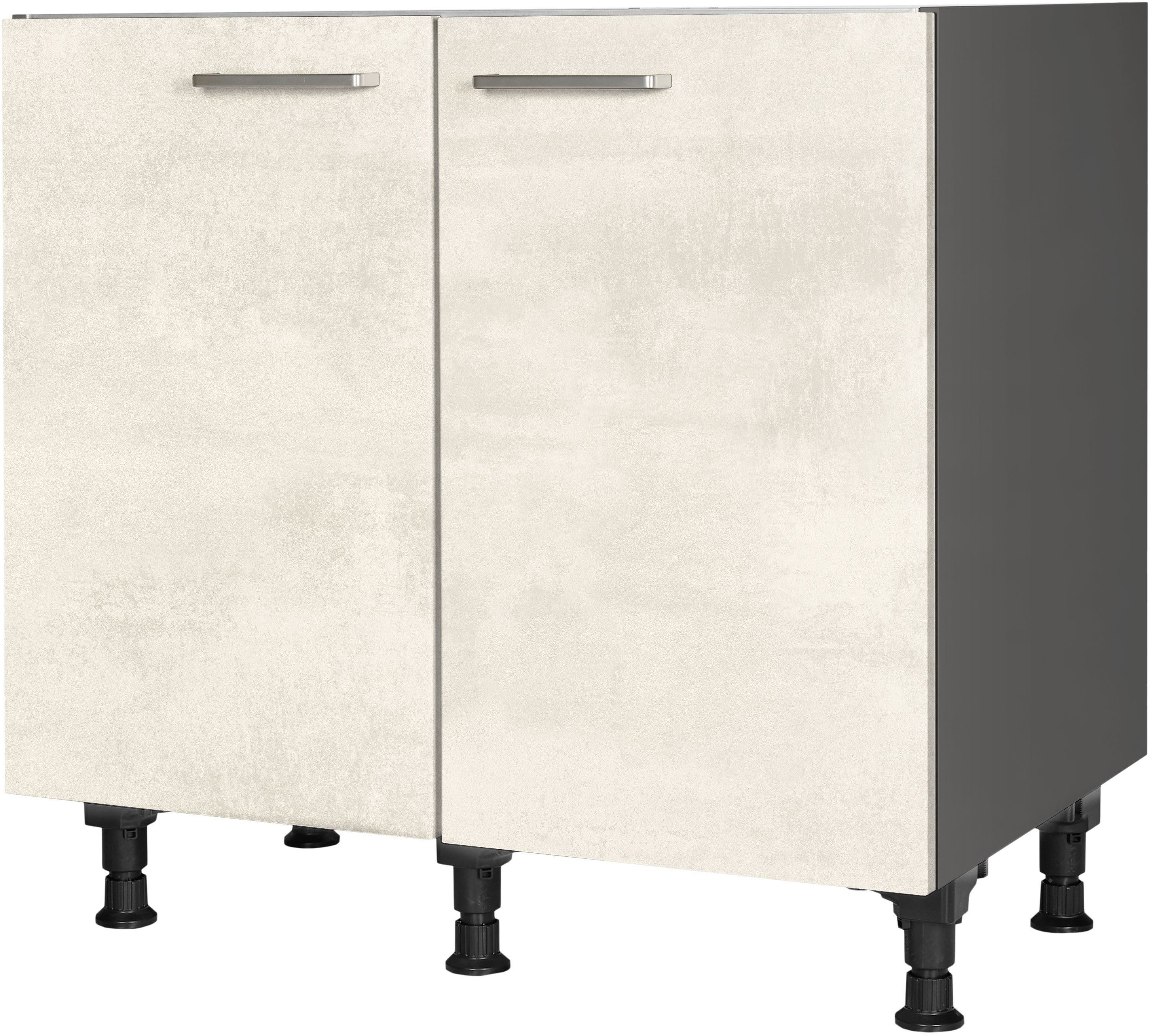 nobilia® Spülenschrank "Riva", vormontiert, mit höhenverstellbaren Sockelfüßen, Breite 90 cm