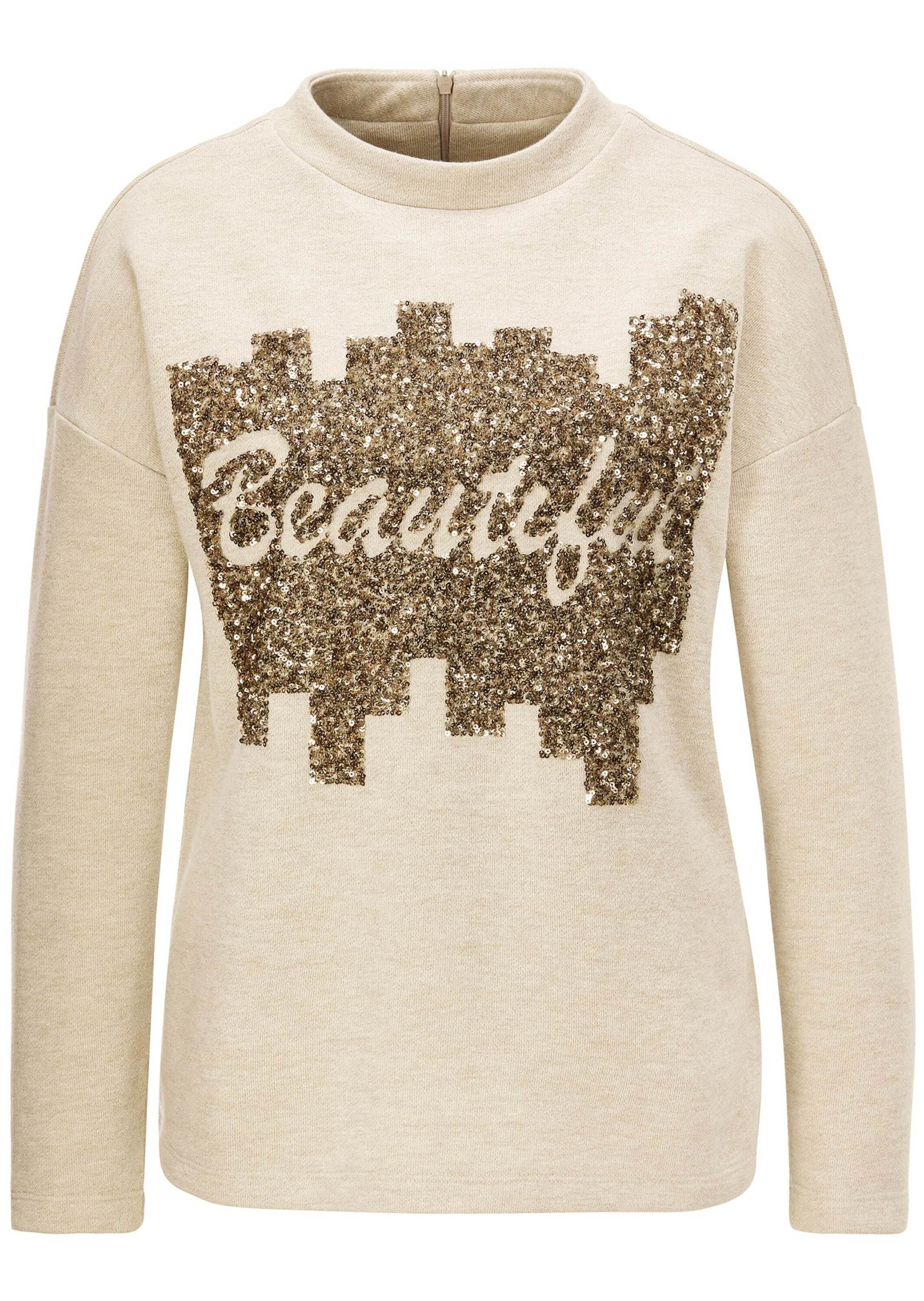 Langarmshirt Sweatshirt mit Pailletten