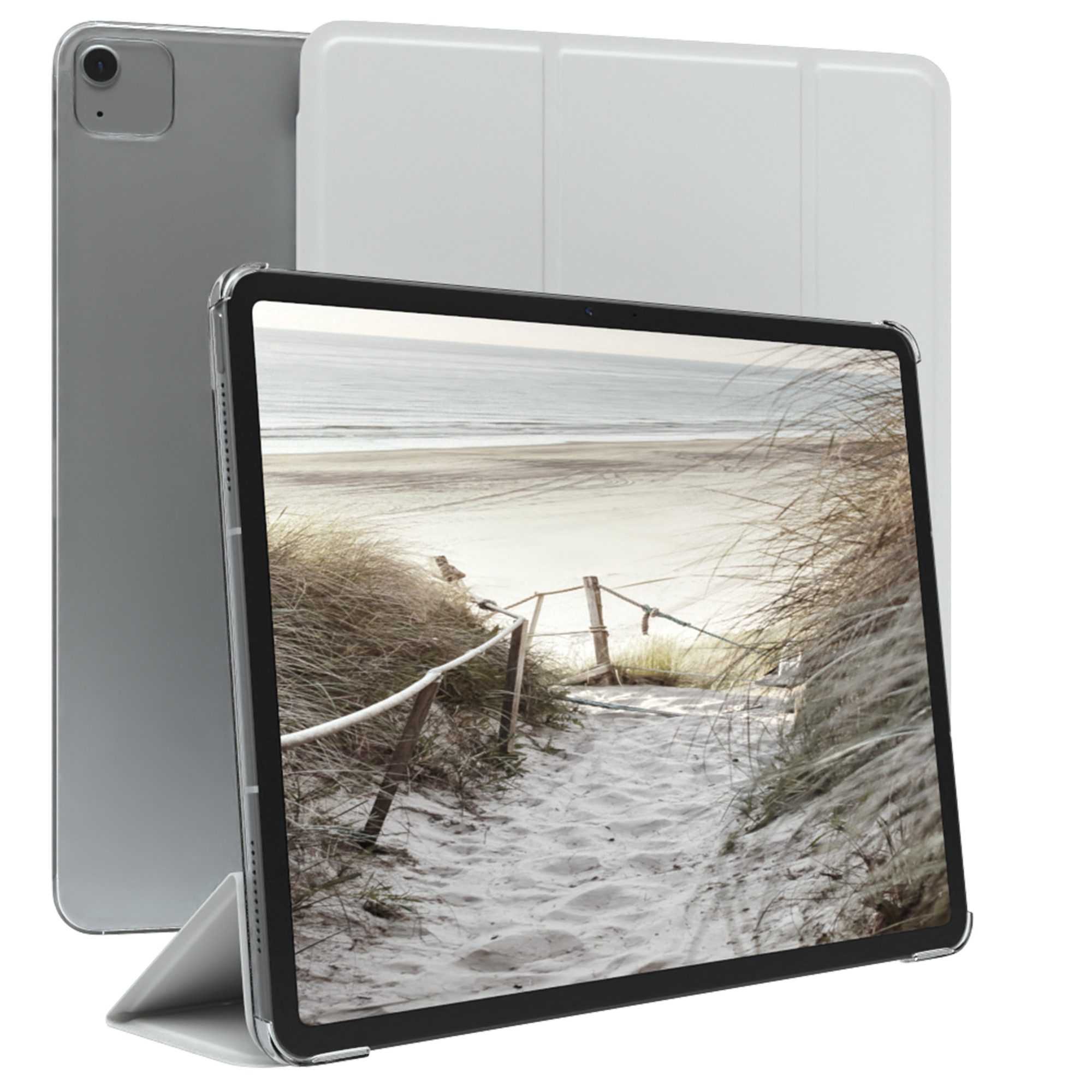 EAZY CASE Tablet-Hülle Smart Case Apple für iPad Air 13 (2024) 13 Zoll, Schutzhülle mit Sleep Wake Up Funktion Smartcase verstellbar Etui Weiß