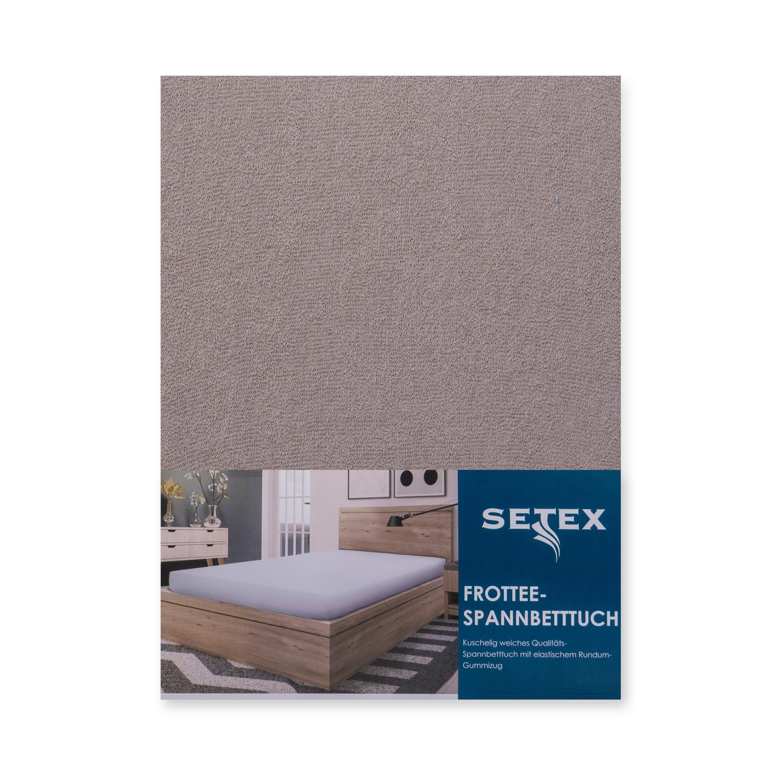 SETEX Spannbettlaken Frottee, Frottee, Gummizug: rundum, (1 Stück), uni, Frottee