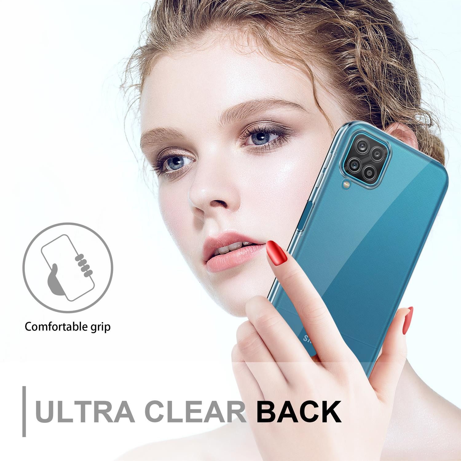 Cadorabo Handyhülle für Samsung Galaxy A12 / M12 Hülle Samsung Galaxy A12 / M12, Flexible Case Handy Schutzhülle - Hülle - Back Cover 360° Grad