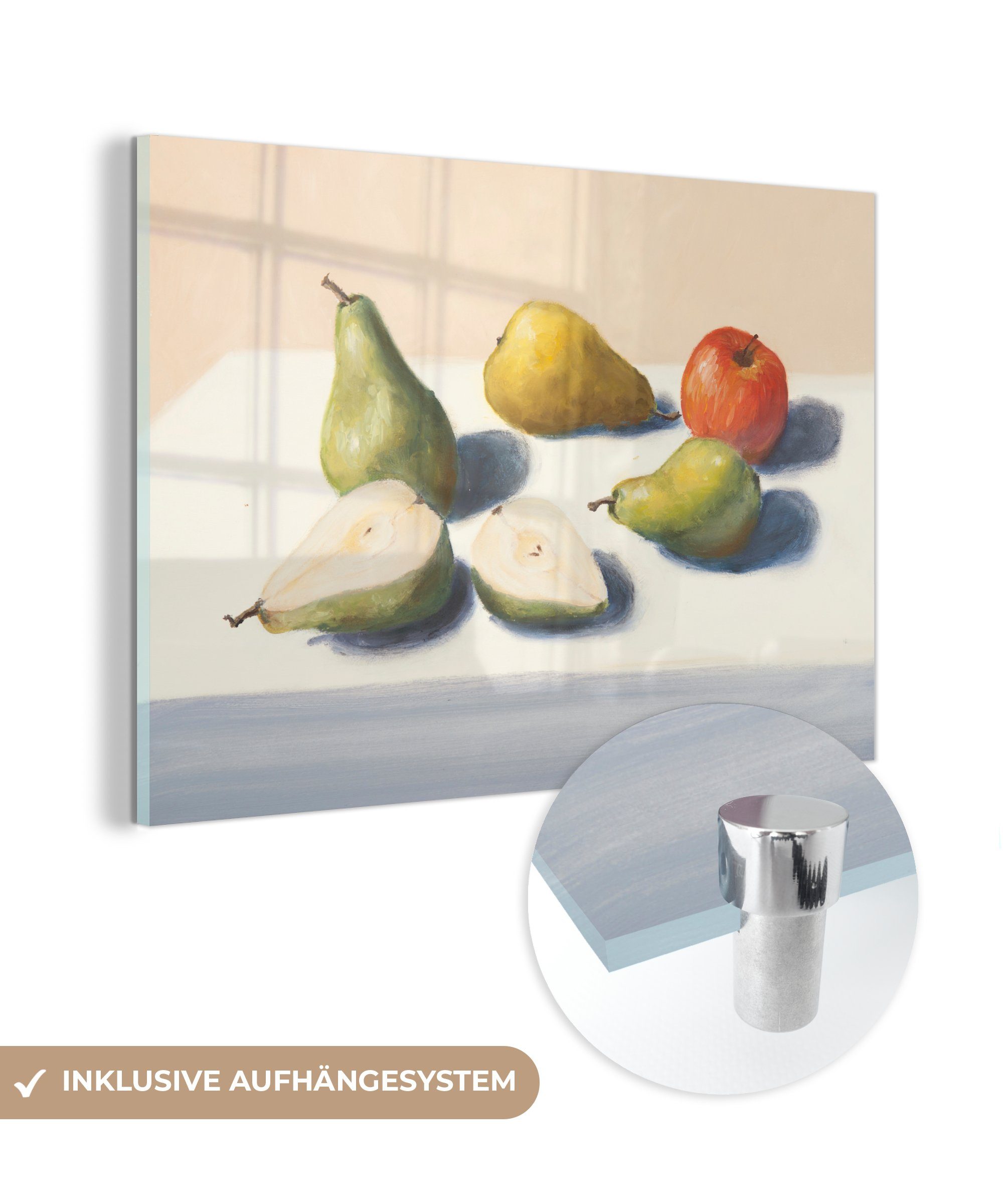 - Birnen St), Acrylglasbilder Farbe, Acrylglasbild & Schlafzimmer Wohnzimmer - (1 MuchoWow Obst