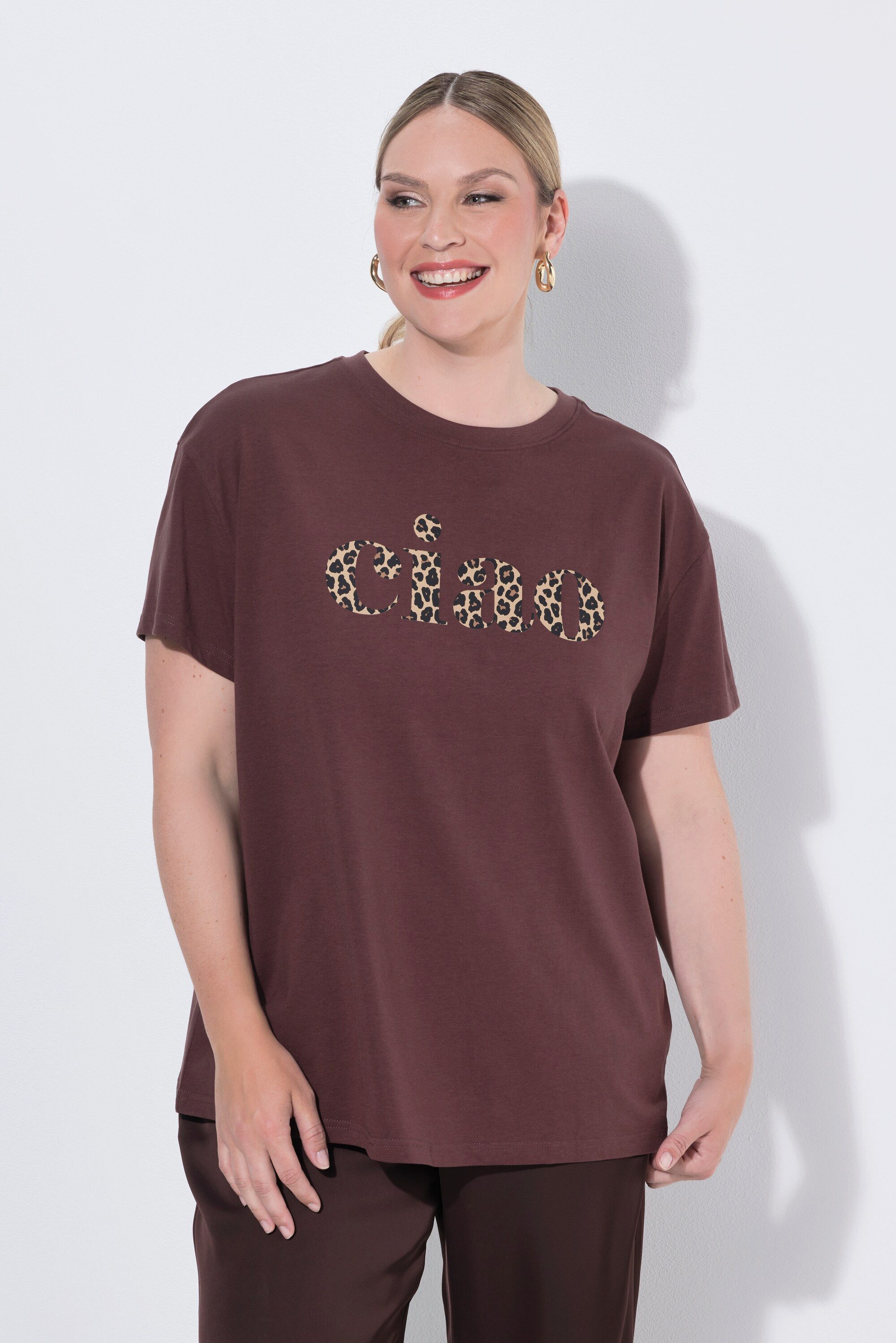 MIAMODA T-Shirt T-Shirt Boxy Fit Leo-Schriftzug