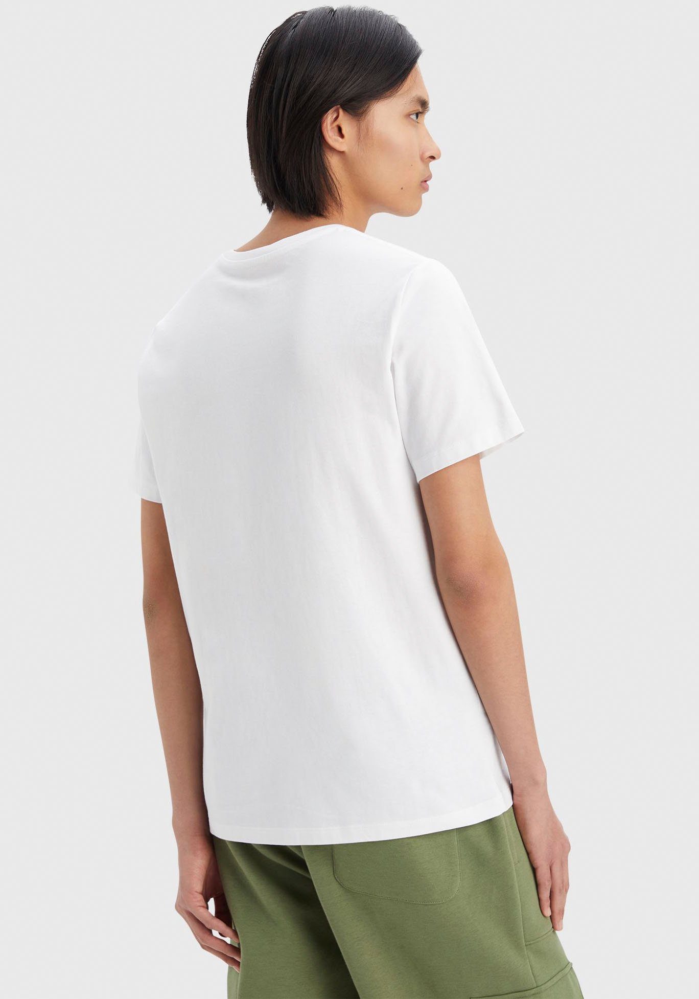 Logo-Front-Print white CREWNECK T-Shirt mit Levi's® TEE