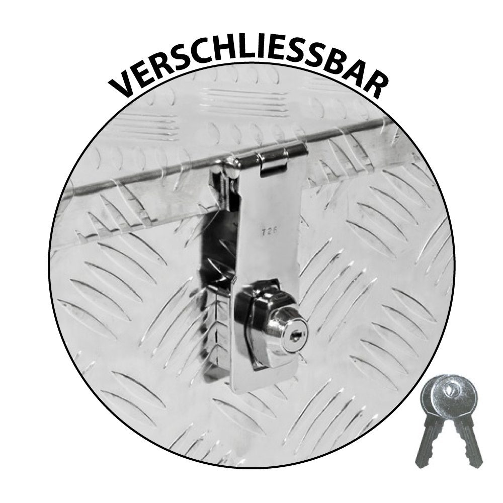 Trucky Anhänger-Deichselbox Truckbox Box Werkzeugkiste Anhängerbox Deichselbox 15 Größen Alumium
