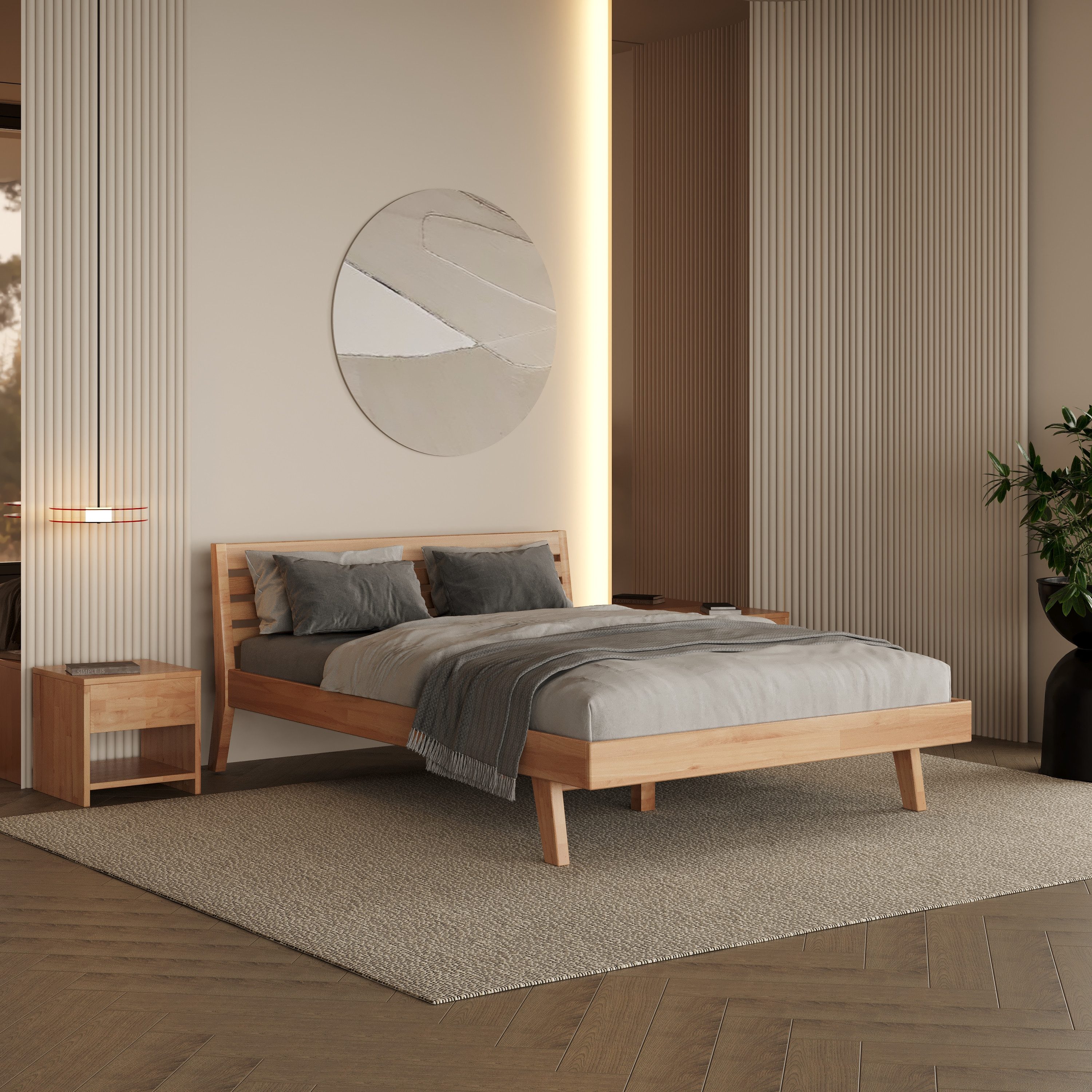 Krok Wood Massivholzbett Mary in Buche günstig online kaufen