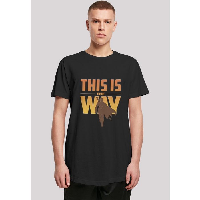 F4NT4STIC T-Shirt Long Cut T Shirt 'Star Wars Mandalorian This Is The Way' Herren Premium Merch Lang Longshirt Bedruckt
