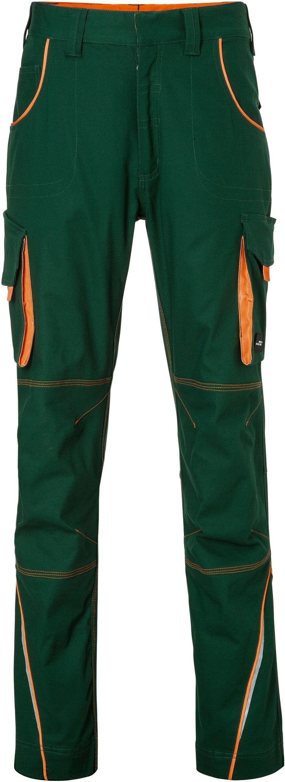 James & Nicholson Workwear dark Arbeitshose Hose green/orange FaS50847