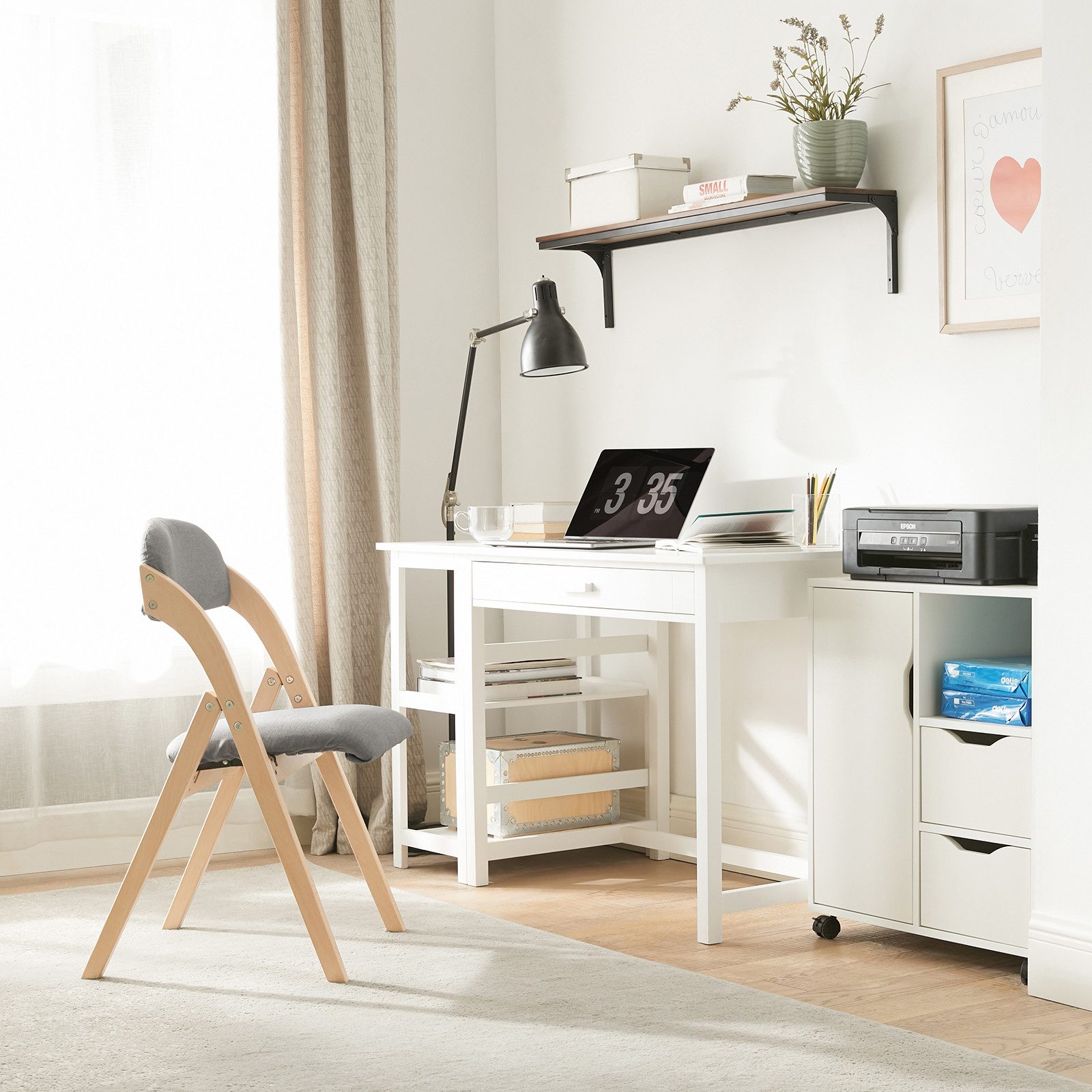 SoBuy Klappstuhl DE-FST92, Esszimmerstuhl Ergonomisch, faltbar, Küche Balkon Büro, Klappstuhl Küchenstuhl mit Rückenlehne, Campingstuhl, Holzstuhl