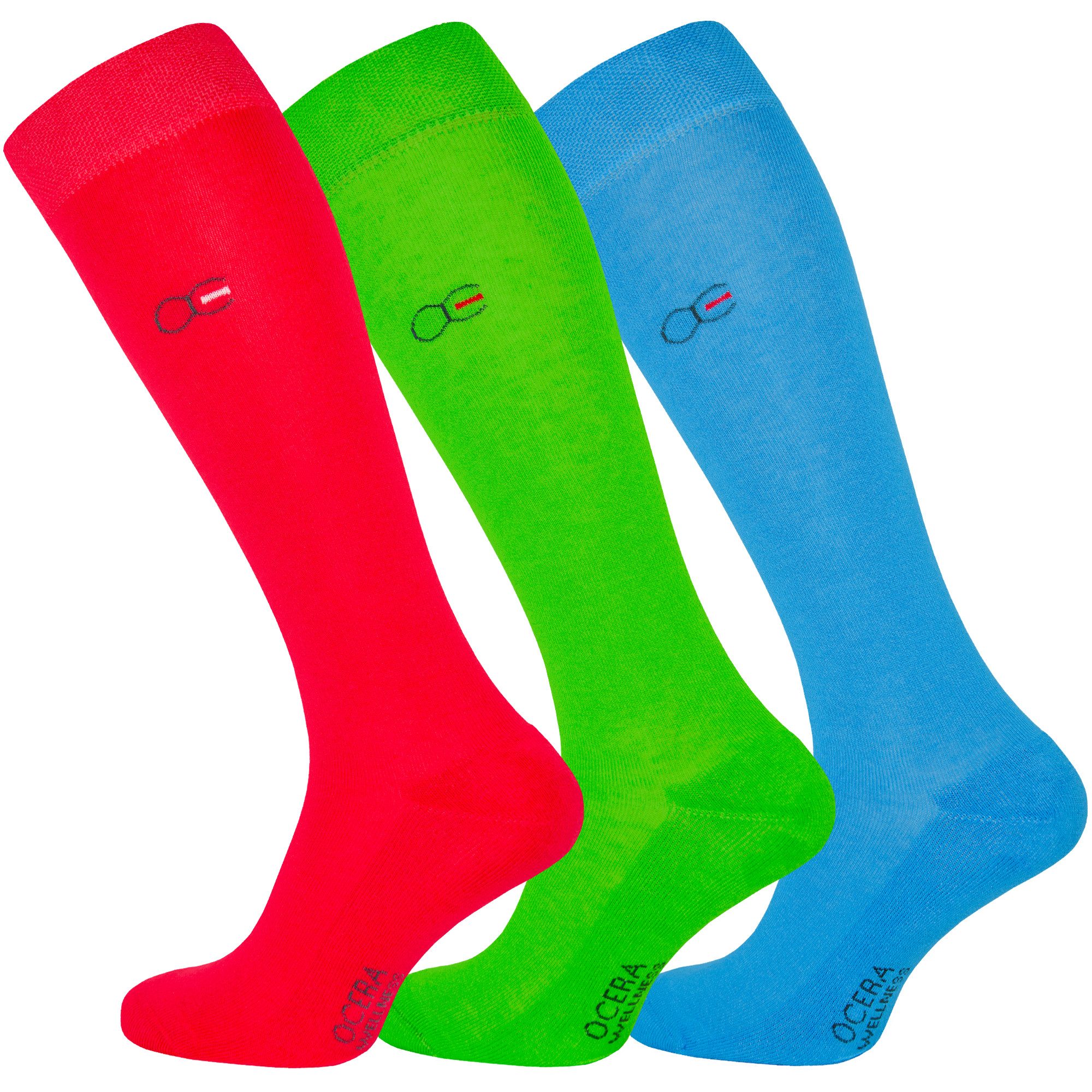 OCERA Kniestrümpfe Wellness Kniestrümpfe mit Frotteesohle,Baumwolle, unisex, 3 Paar (3-Paar)