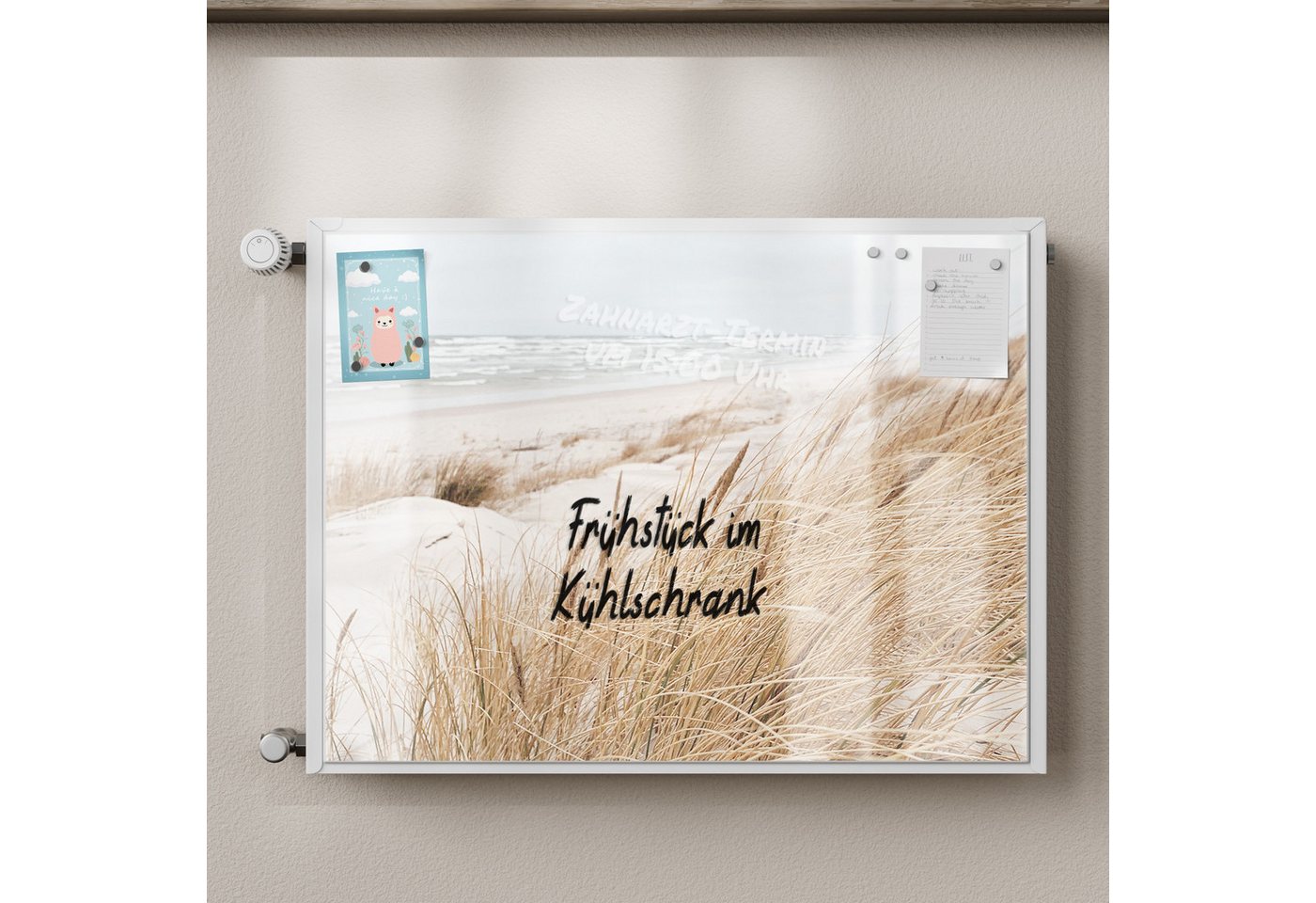 Thumbnail - DEQORI Magnetfolie 'Winterstrand Stille', Heizung Magnetmatte magnetisch Magnetfolie Folie Schutz