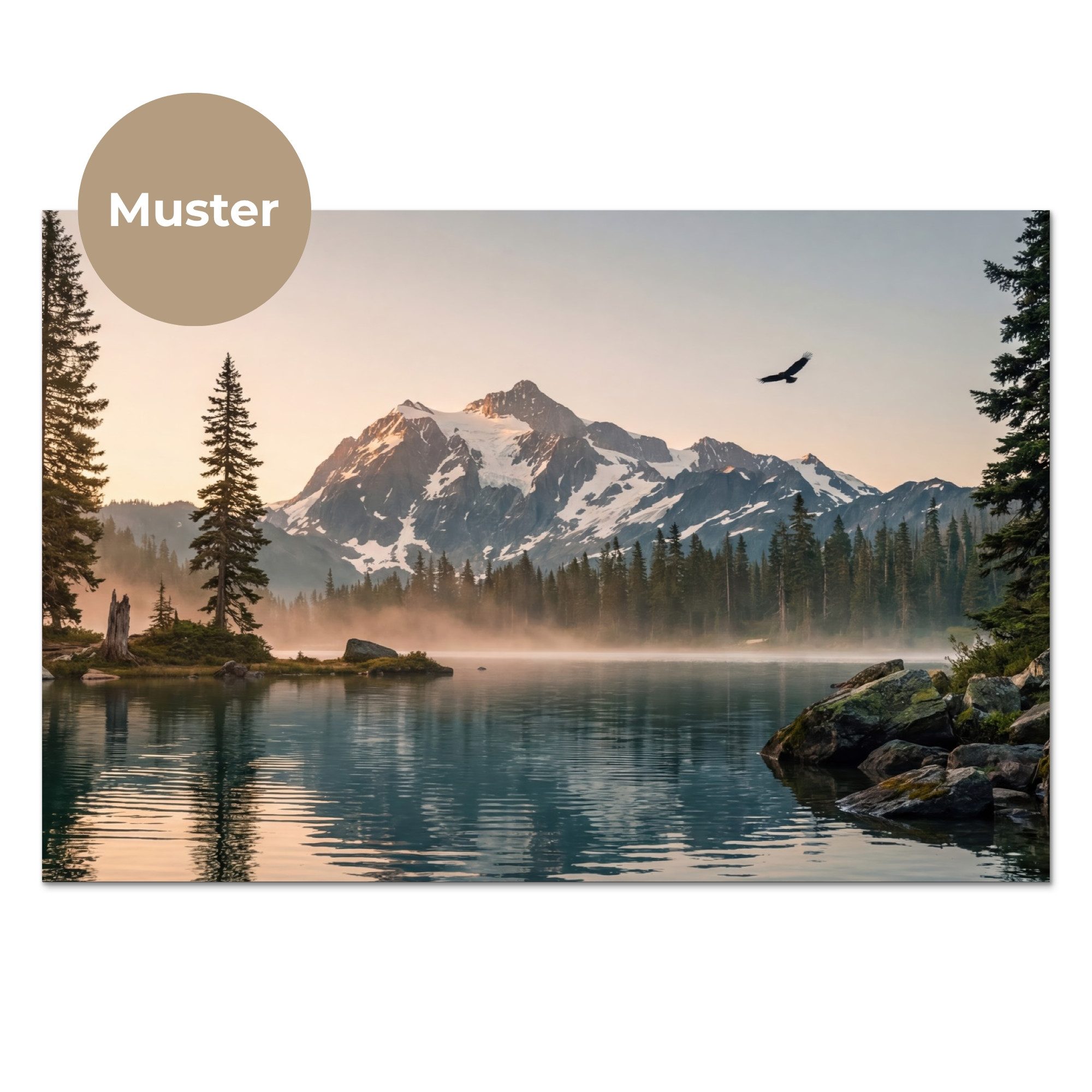 KitchenYeah Küchenrückwand Muster selbstklebend (keine Folie) Berge - Wasser - Bäume, (1-tlg), Spritzschutz, Küche, Rückwand, Küchenwand, Küchenfront, 30x20 cm – Bild 3 von 4