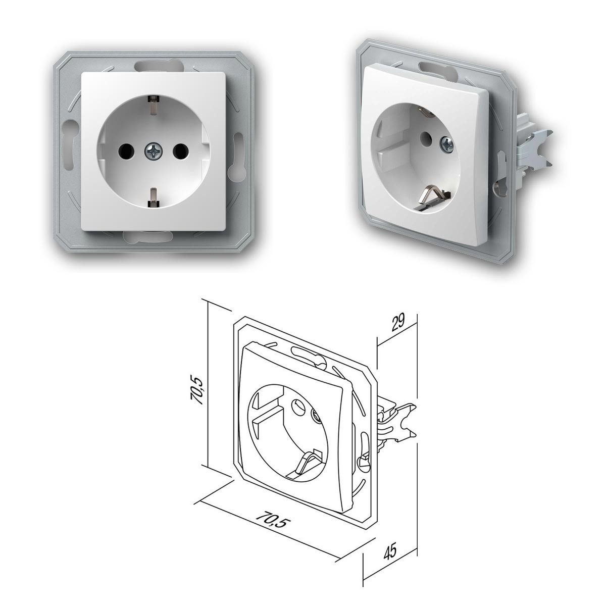 TEM EKONOMIK Set "Tür 2-fach Kreuzschalt", 3-teilig, w Unterputzschalter