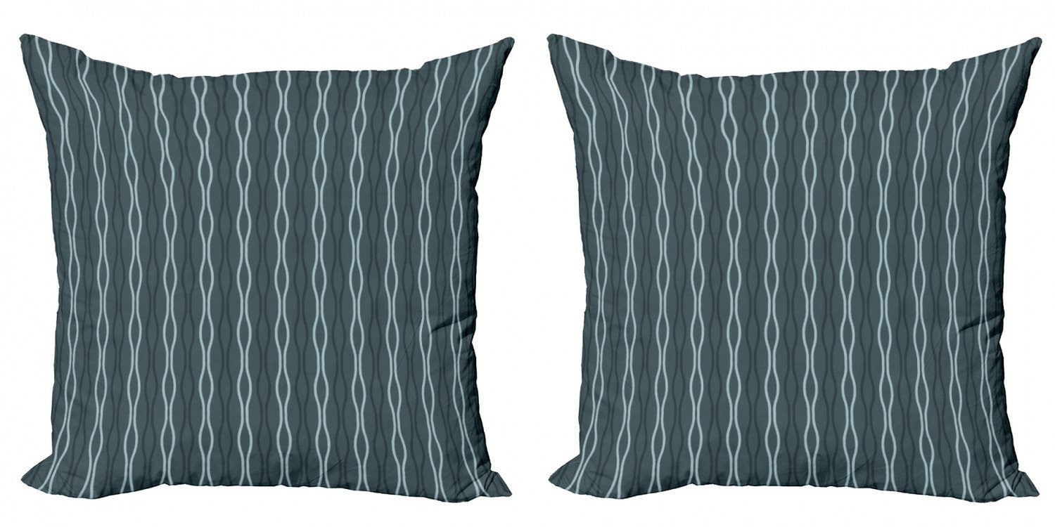 Modern Doppelseitiger Kissenbezüge Blau dem Accent Abakuhaus Meer Wellenlinien Digitaldruck, Stück), (2 Unter