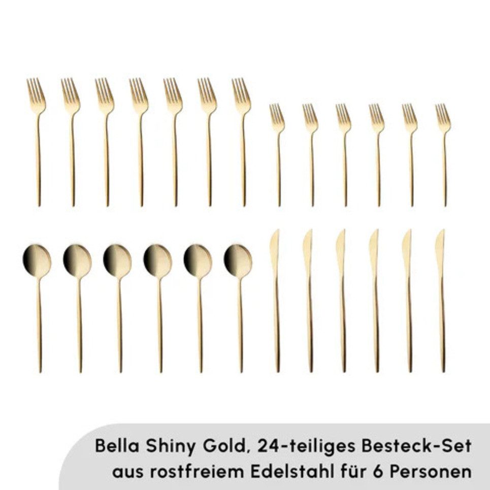 Karaca Besteck-Set Karaca Bella Shiny Gold V2 Besteckset 24-tlg für 6 Pers.