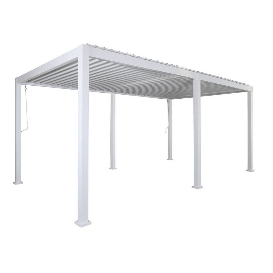 MCW Pergola »MCW-J32-6«, BxTxH: 604x310x257 cm, Handkurbel, Lamellendach für regulierbaren Schatten, Bodenhalter