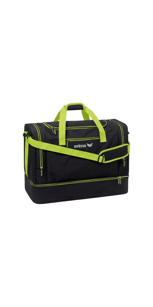 Erima Sporttasche Squad mit Bodenfach (Große L - 95 Liter) schwarz/grün 65x33x45cm