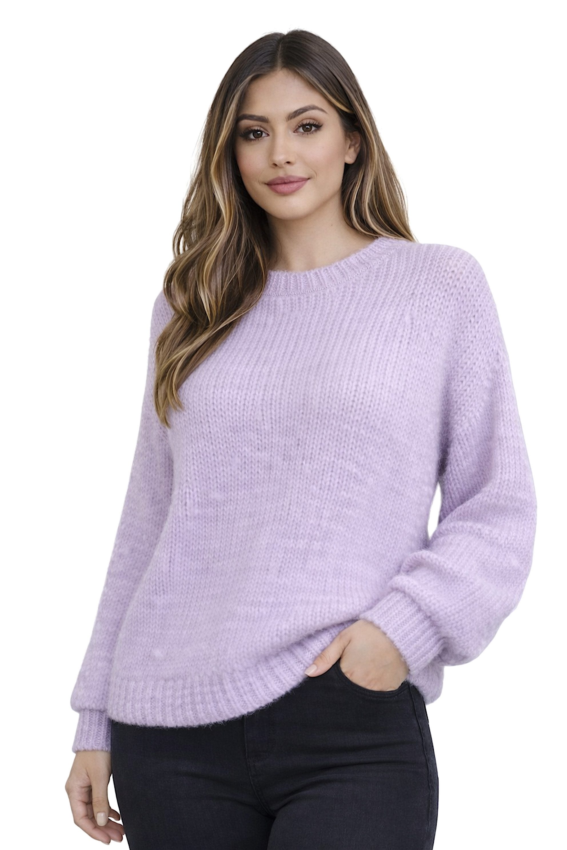Strickpullover WORLDCLASSCA Damen Strickpulllover Basic Rundhals Weicher Pullover