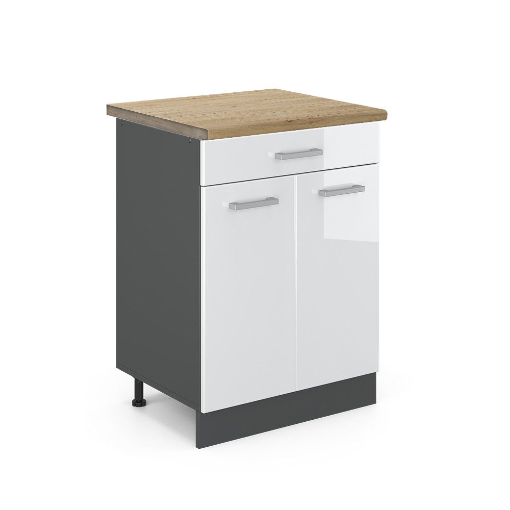 Vicco Unterschrank R-Line, Weiß Hochglanz/Anthrazit, 80 günstig online kaufen
