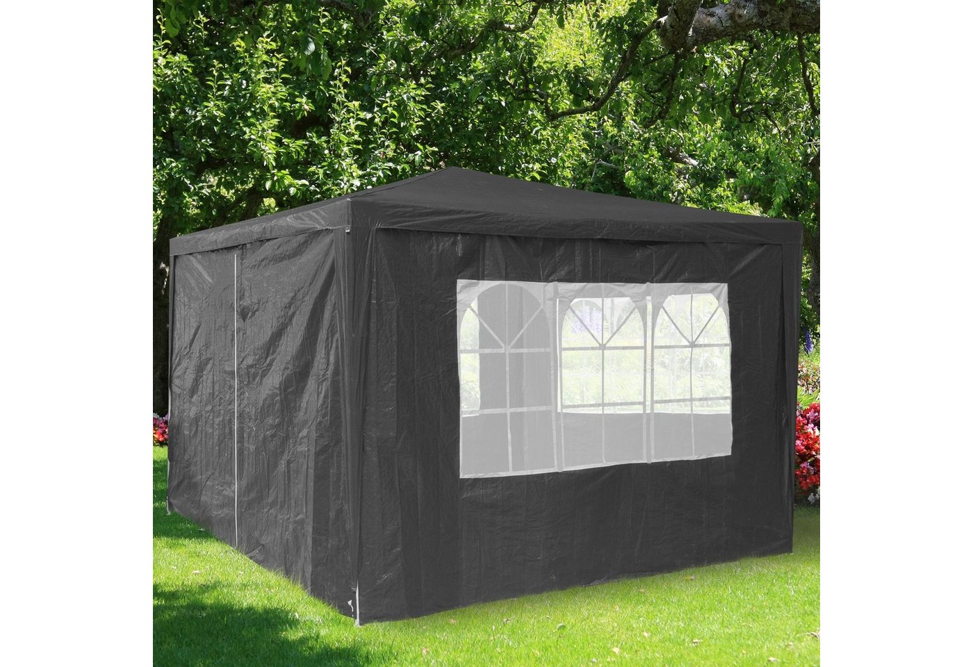 Thumbnail - relaxdays Pavillonseitenteil Pavillon Seitenwand 4er-Set - Grau, 300x200 cm