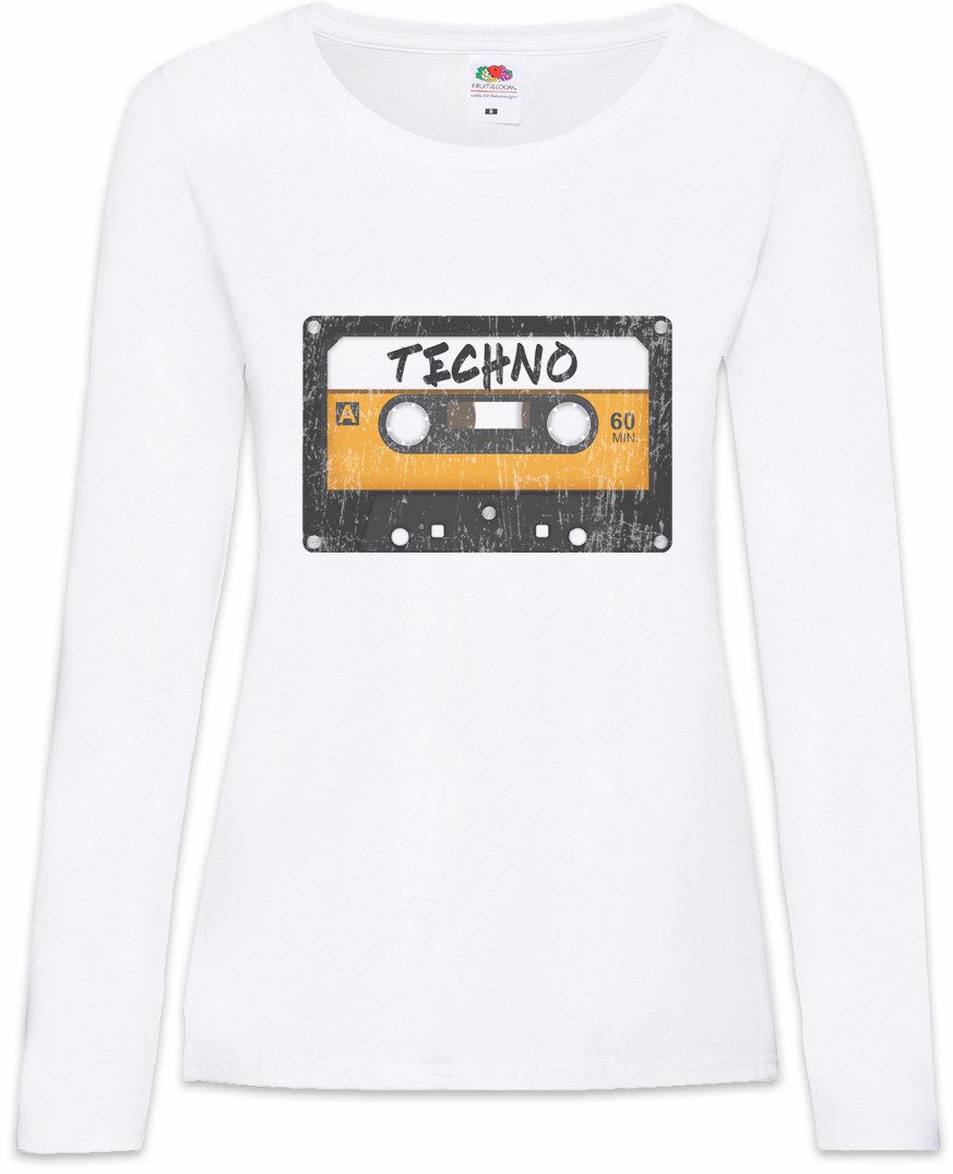 Urban Backwoods Langarmshirt Tape Techno Damen Langarmshirt Kassette Cassette MC Mixtape Wave DJ (1-tlg) 90s Audio Retro Music