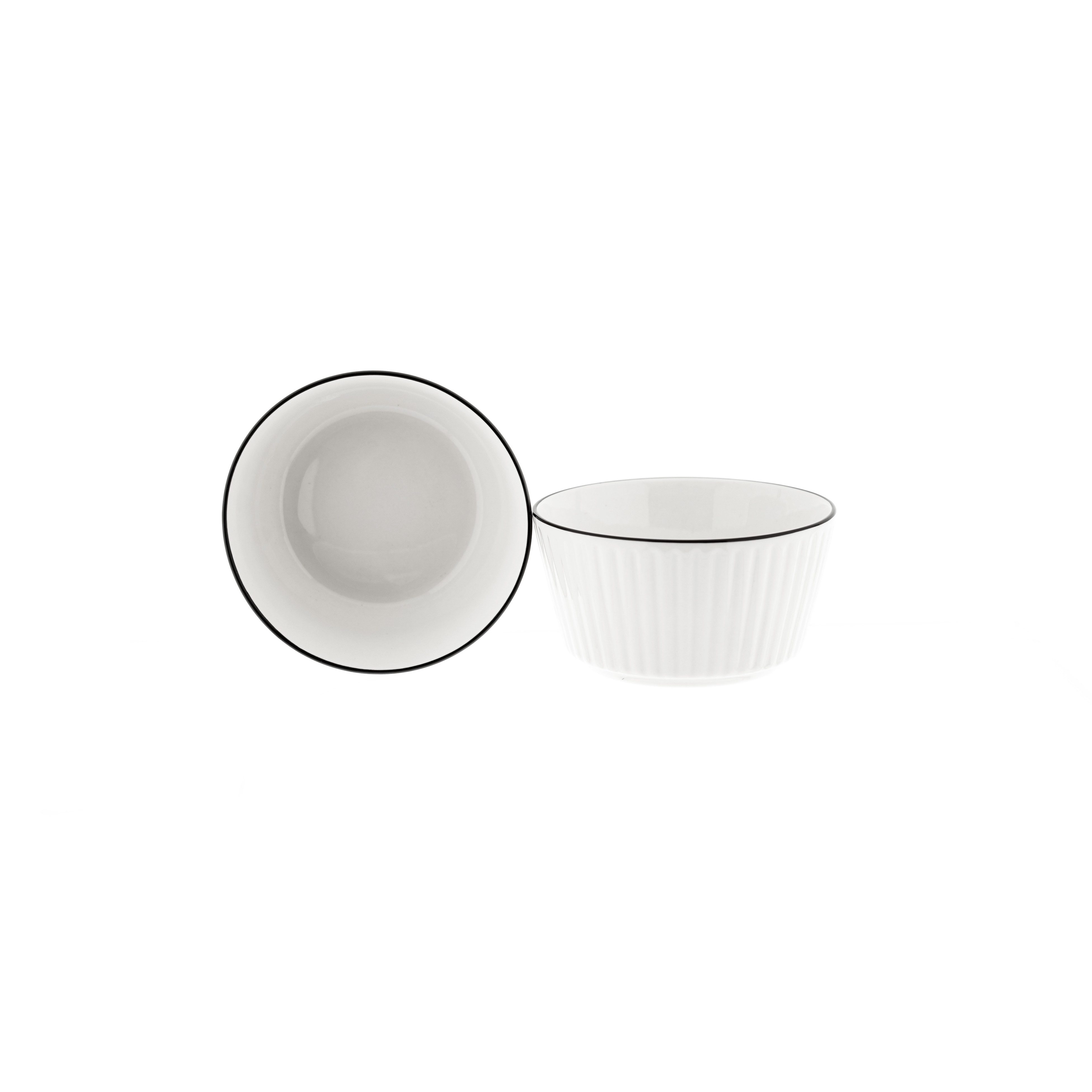 Akkaya Schale, Porzellan, (Packung, 4-tlg), aus hochwertigem Porzellan mit elegantem Rillendesign, 4er Set