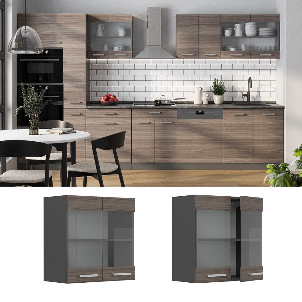 Vicco Glashängeschrank R-Line, Edelgrau/Anthrazit, 60 cm günstig online kaufen