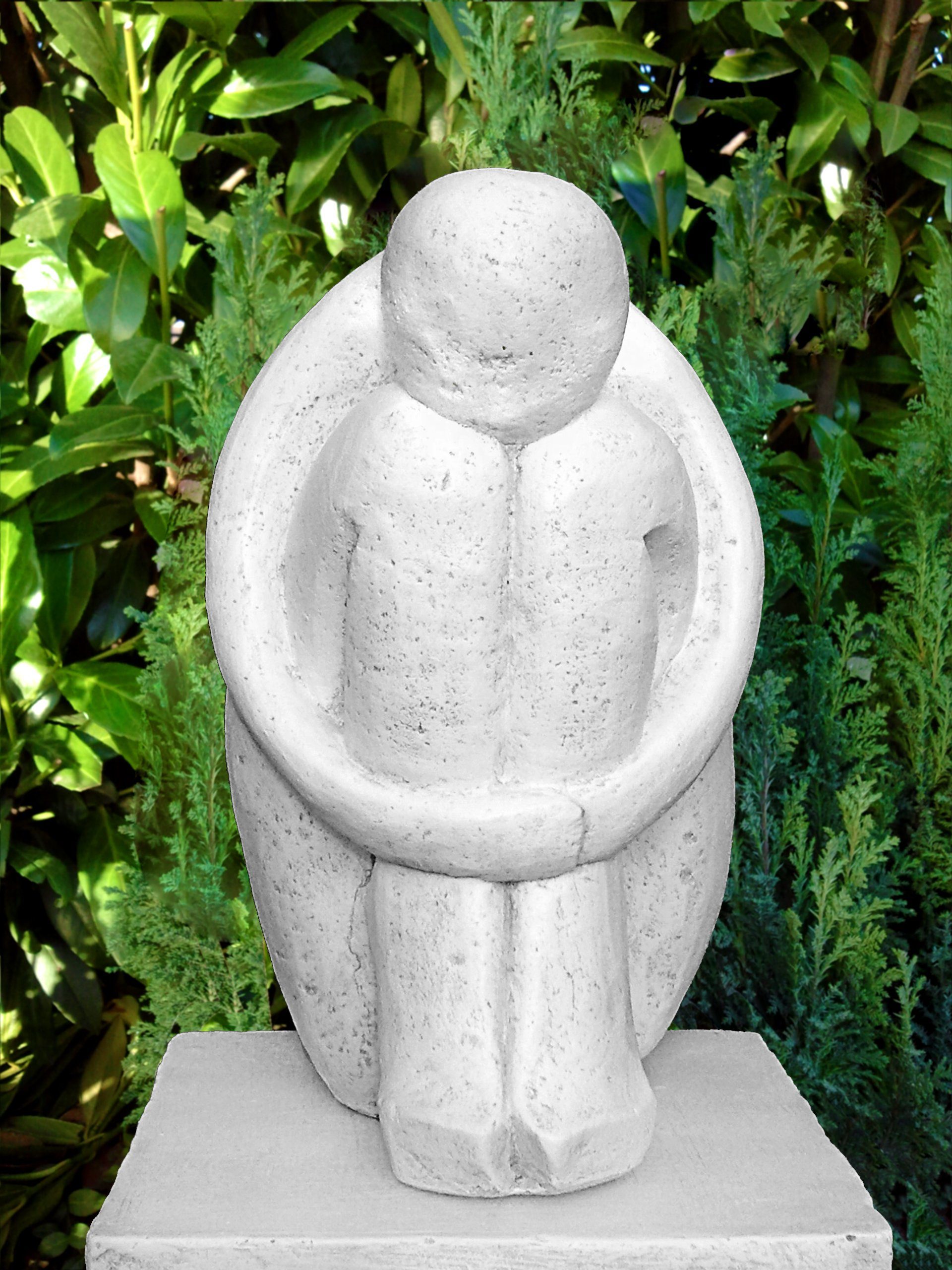 für - frostsicher, moderne Dekofigur Germany Tiefes Haus weiß Gartenfigur Steinfigur Single in winterfest, Kunsthandwerk und Garten, Made