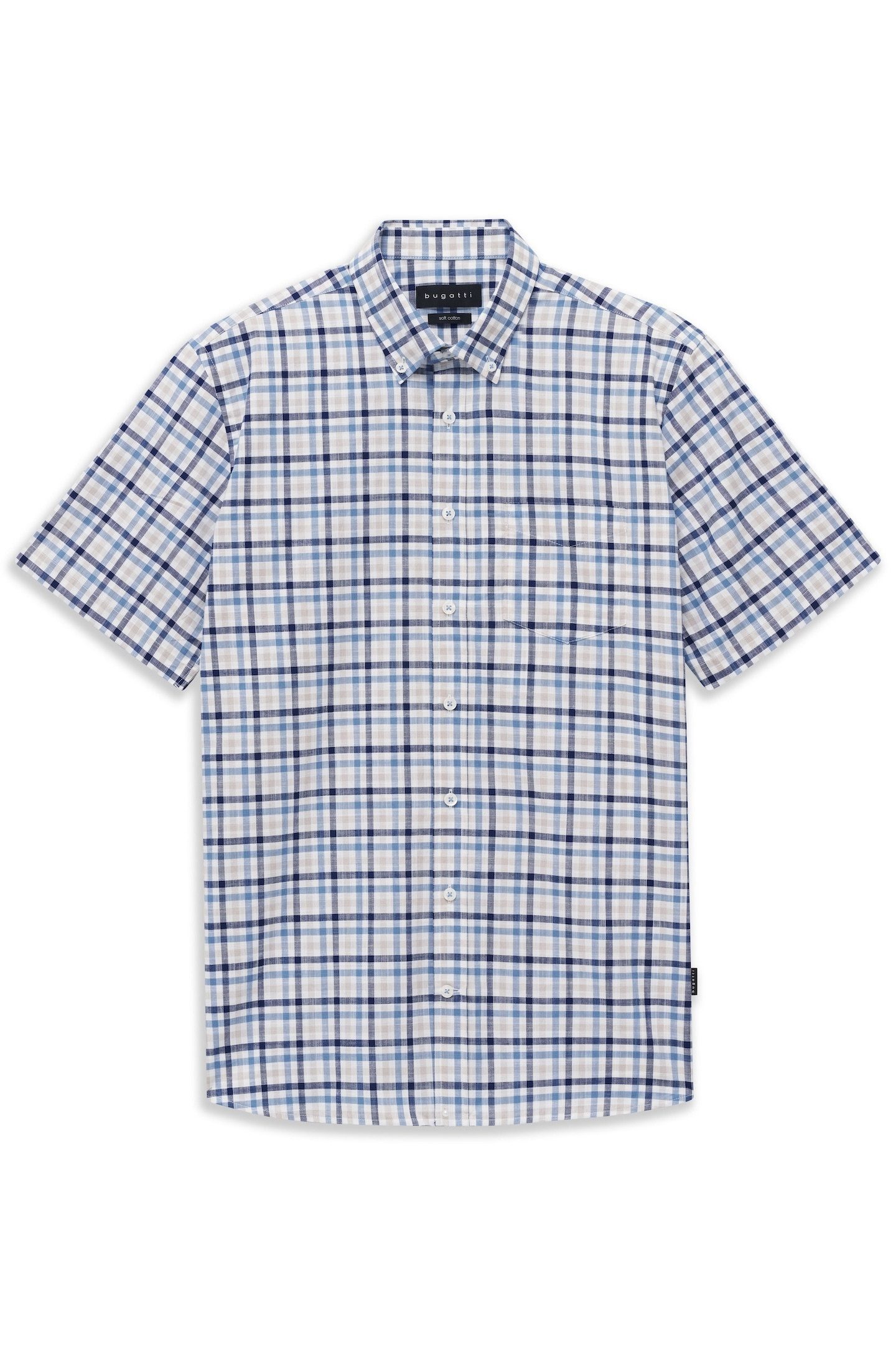 bugatti Kurzarmhemd Modern Fit kariert mit günstig online kaufen