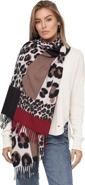 Alster Herz Modeschal Damen Schal Winter, weicher warmer Schal, Leopard Muster, A0506, XXL Schal