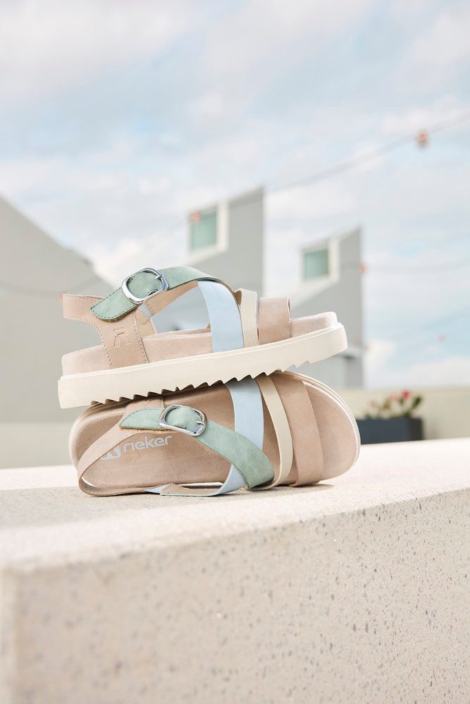 Rieker Plateausandale Sandalette, Urlaubsschuh, Sommerschuh mit Klett-Riemchen