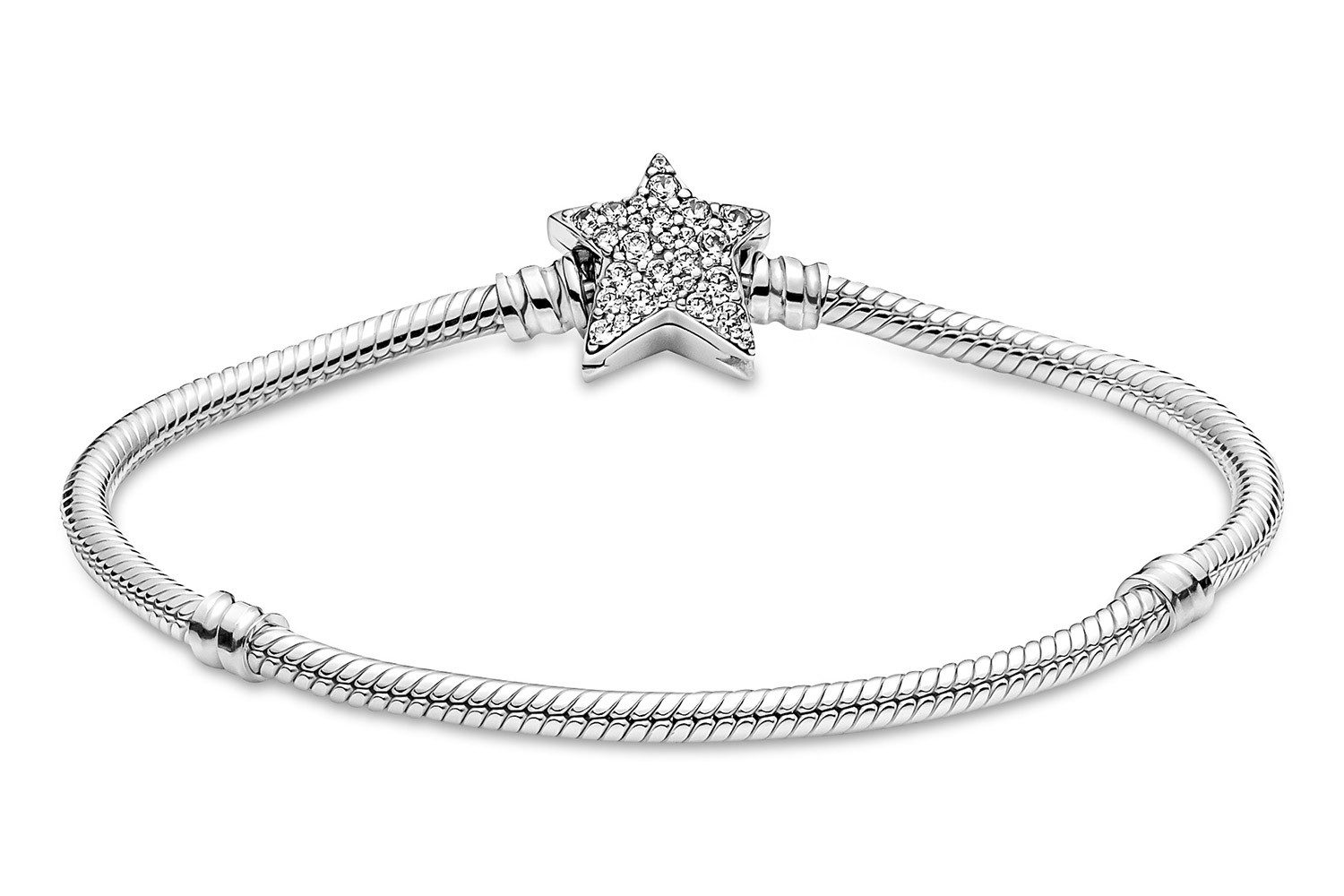 Pandora Charm-Armband Damen-Sternverschluss Silber günstig online kaufen