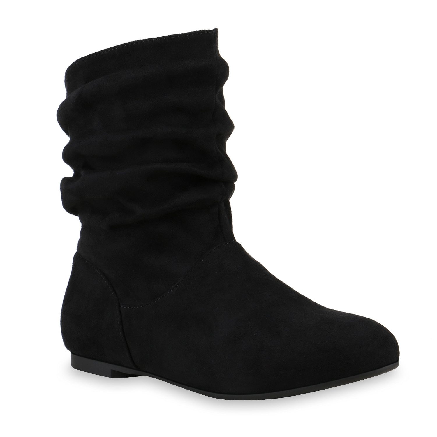 VAN HILL 812201 Schlupfboots Damen Schlupfstiefel Leder-Optik Stiefeletten Bequeme