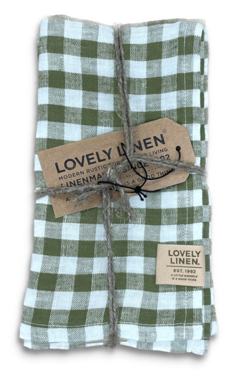 Lovely Linen Stoffserviette Linen Lovely Serviette Leinen square jeep green(1 Stück), MISTY 45X45 SQUARE JEEP GREEN 4-PACK L27xB10xH2CM