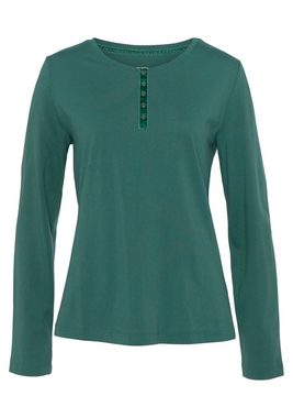 Vivance Dreams Langarmshirt mit Velvet-Knopfleiste