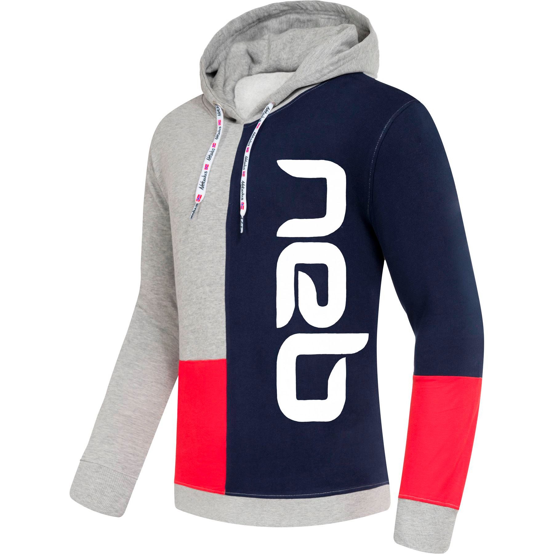 Hoodie NEB, P5041 - Herren, rot-navy-grau, XL