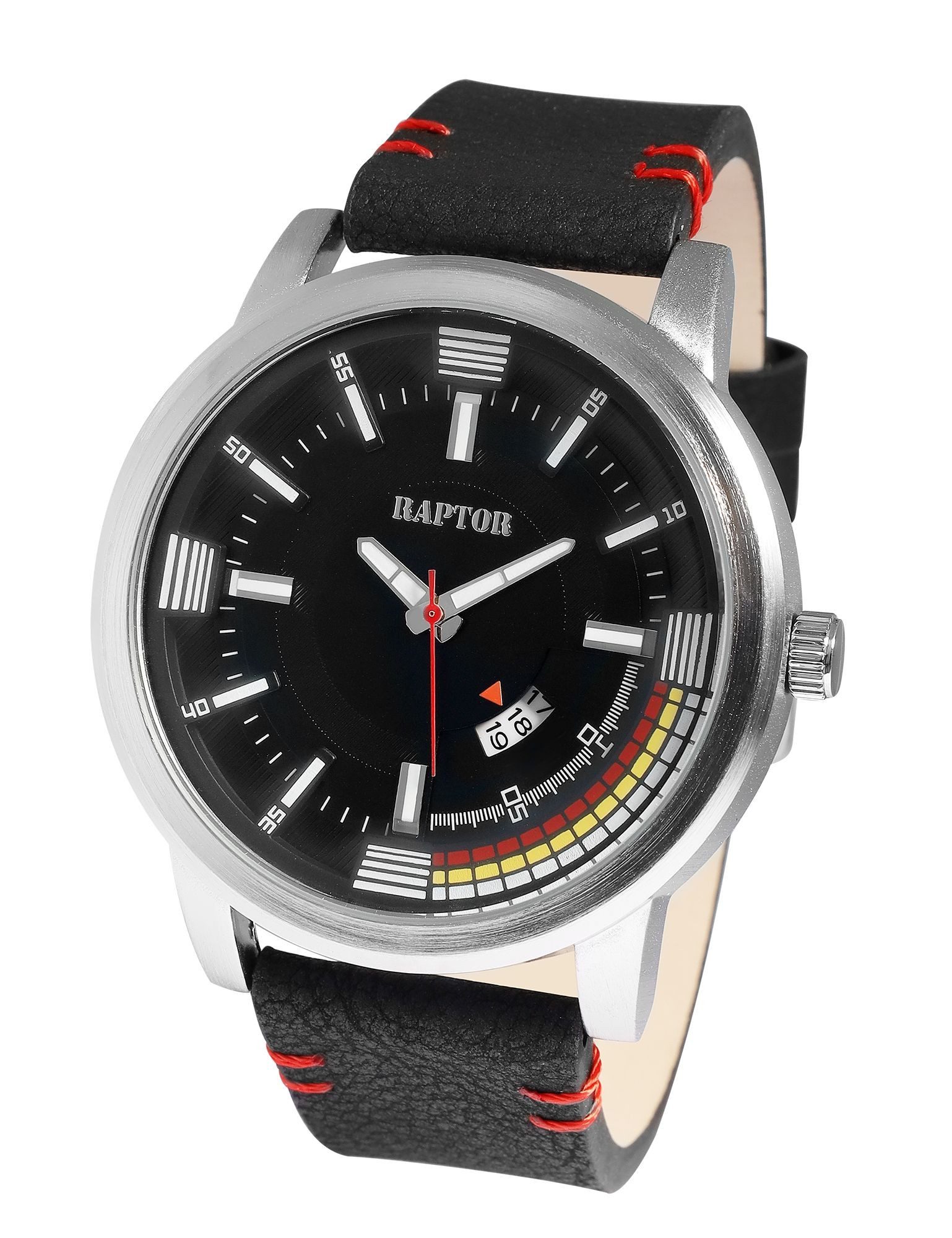 Raptor Quarzuhr Raptor Herrenuhr "Accom" mit Echt Lederband