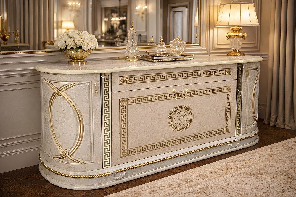 JVmoebel Sideboard Elegante Designer Kommode aus hochwertigem Holz in Weiß (1 St), Made in Europa