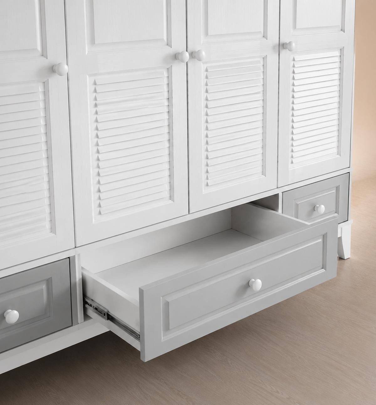 Xlmoebel Kinderkleiderschrank Eleganter Kinderkleiderschrank aus Holz mit viel Stauraum (Kinderkleiderschrank, 4 Türen, 3 Schubladen) Made in Europa