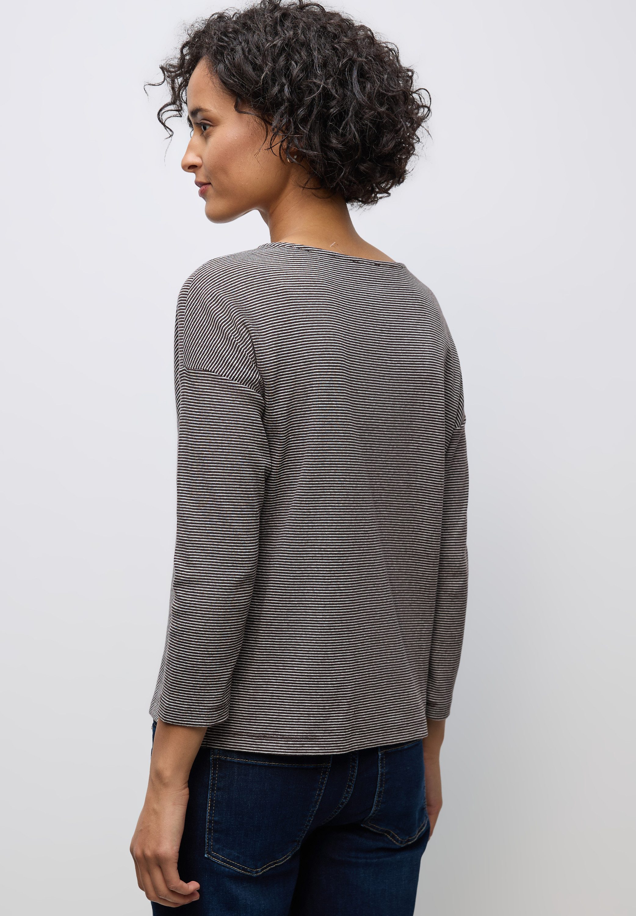 STREET ONE 3/4-Arm-Shirt aus Baumwolle mit Stretchante